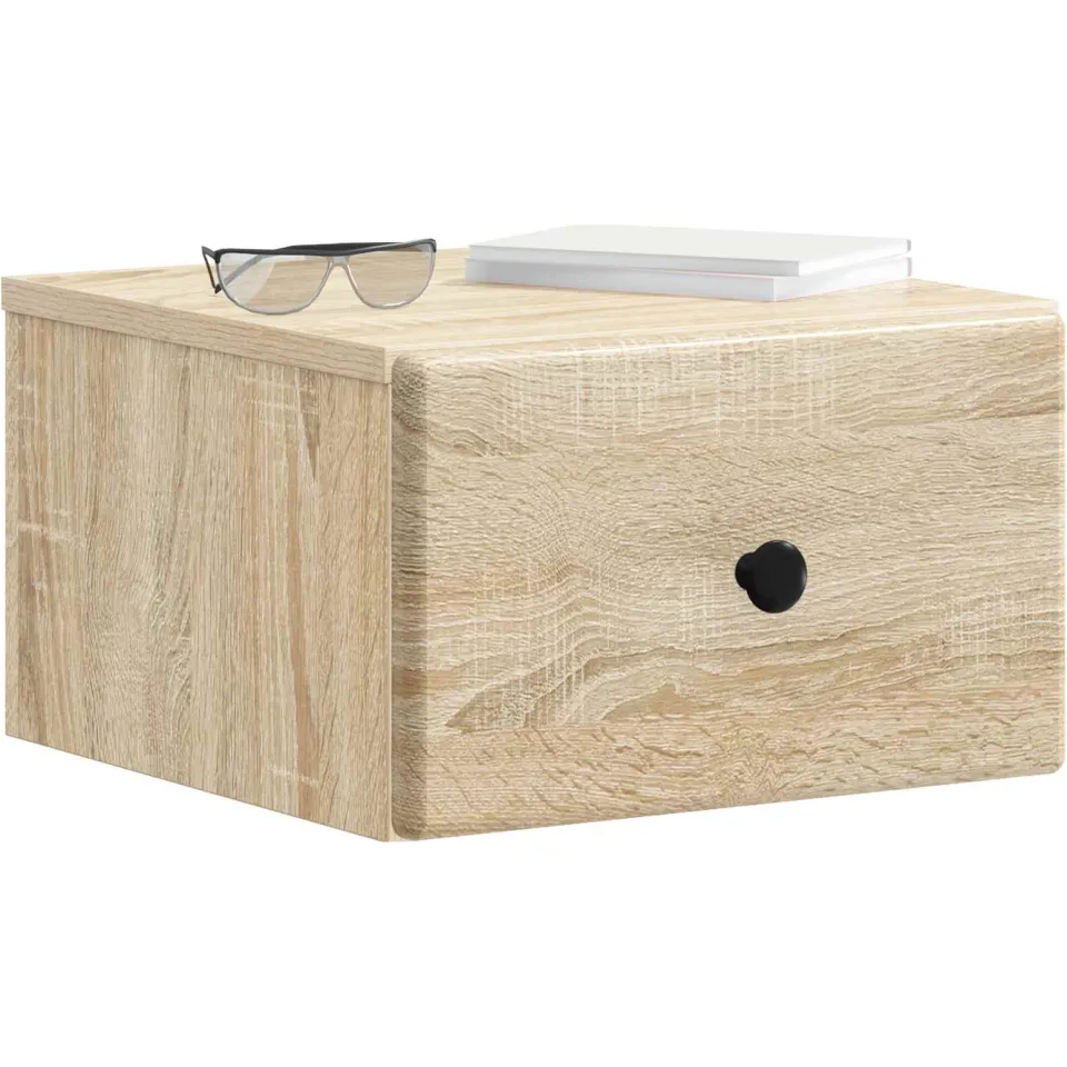 vidaXL Wandbeugel Bedkast 2 st Sonoma Eiken 34,5 x 33 x 20 cm Bruin