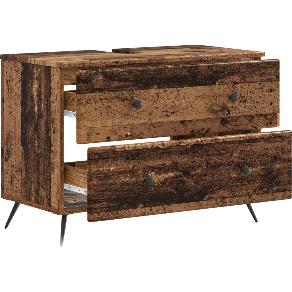 vidaXL Badkamer wastafelkast BREDA Oud hout 82 x 41 x 59 cm Bruin