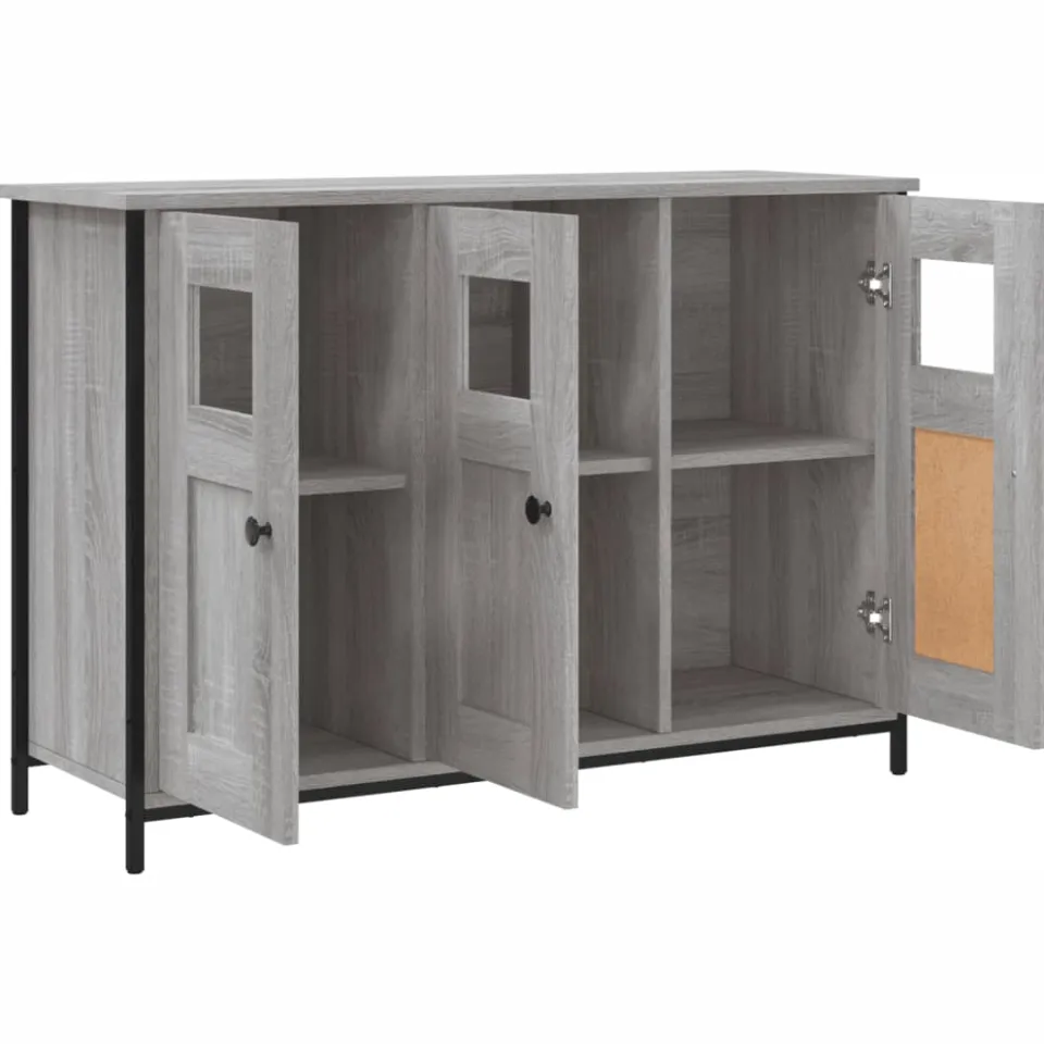 vidaXL Dressoir 100x35x70 cm bewerkt hout grijs sonoma