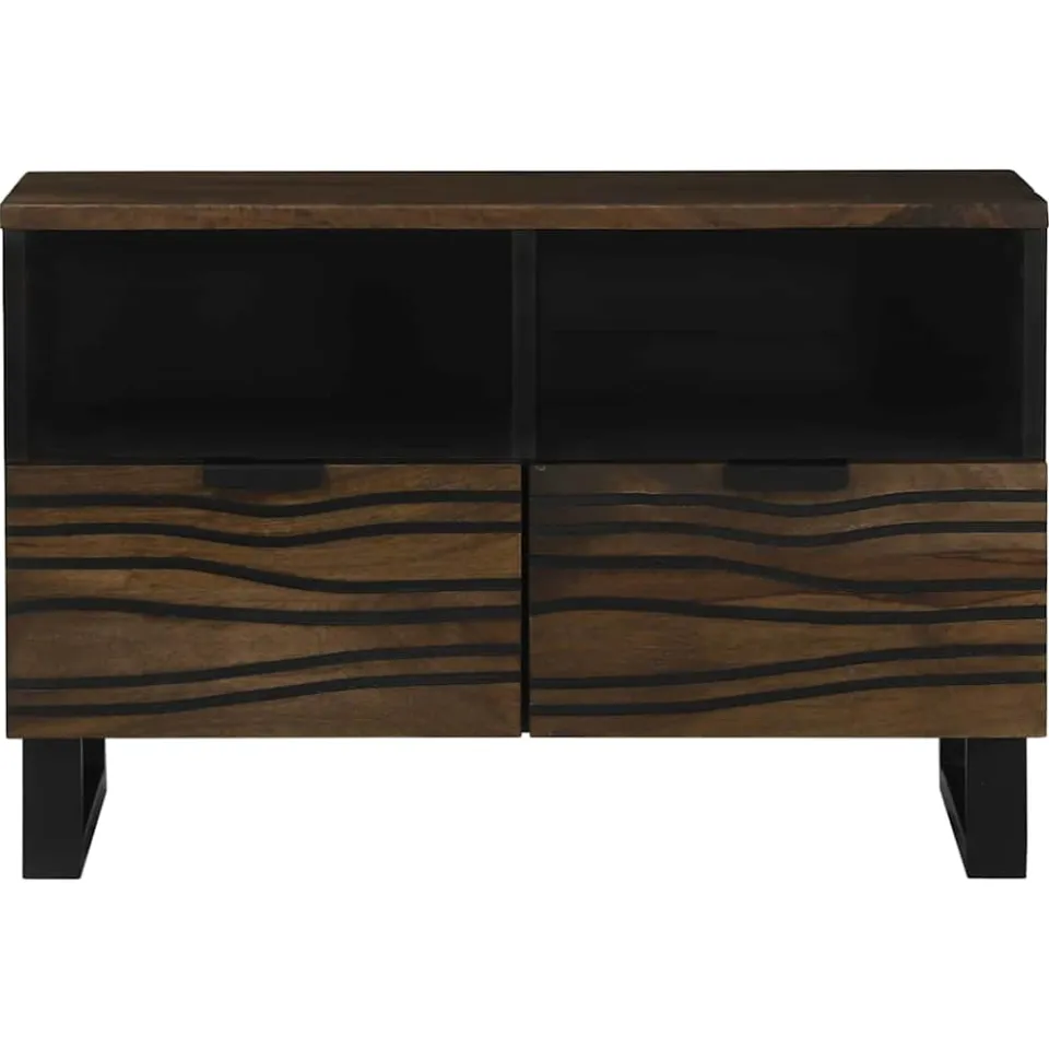 vidaXL TV Eenheden 70 x 33 x 46 cm Walnotenhout Bewerkt hout bruin, foto 3