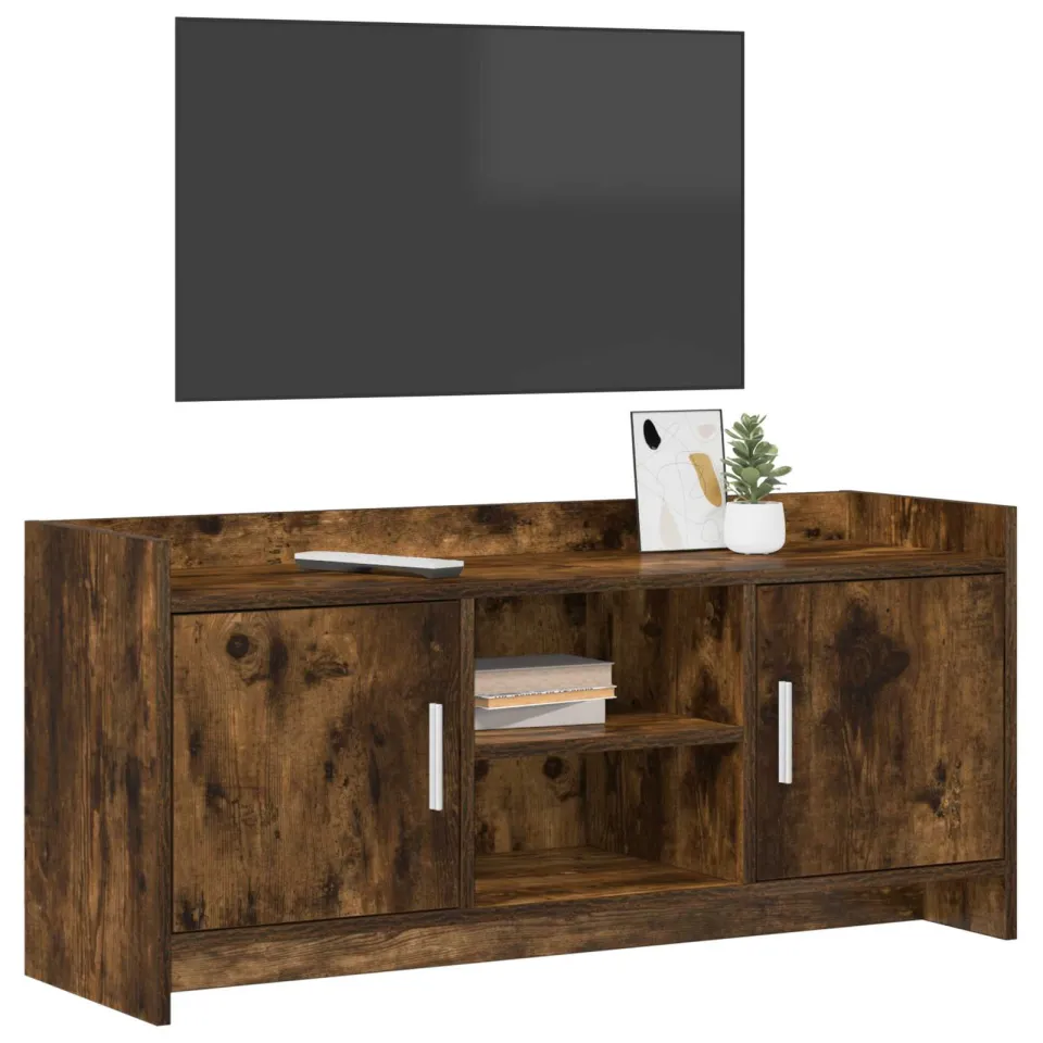 vidaXL TV-kast 102 x 33 x 47 cm Gerookt eiken Bewerkt hout Bruin
