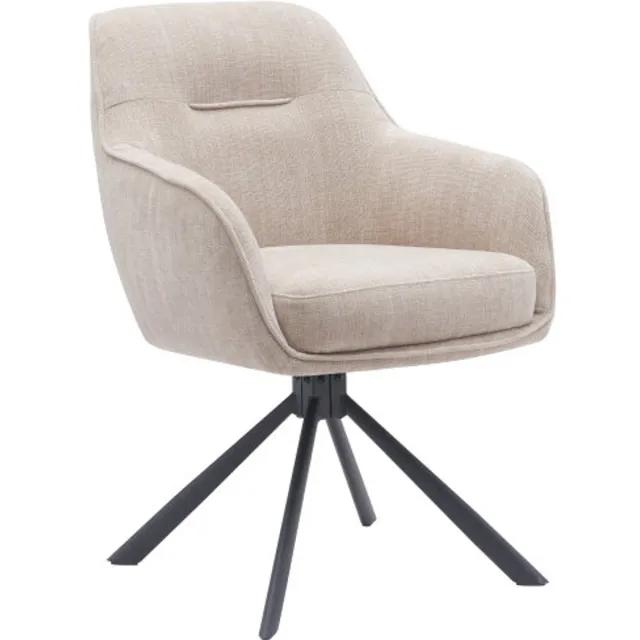 Meubelplaats AVOLA ARMCHAIR LINEN - eetkamerstoelen set van 2 Naturel