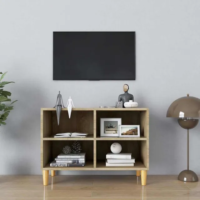 vidaXL Tv-meubel met houten poten 69,5x30x50 cm sonoma eikenkleurig, foto 2