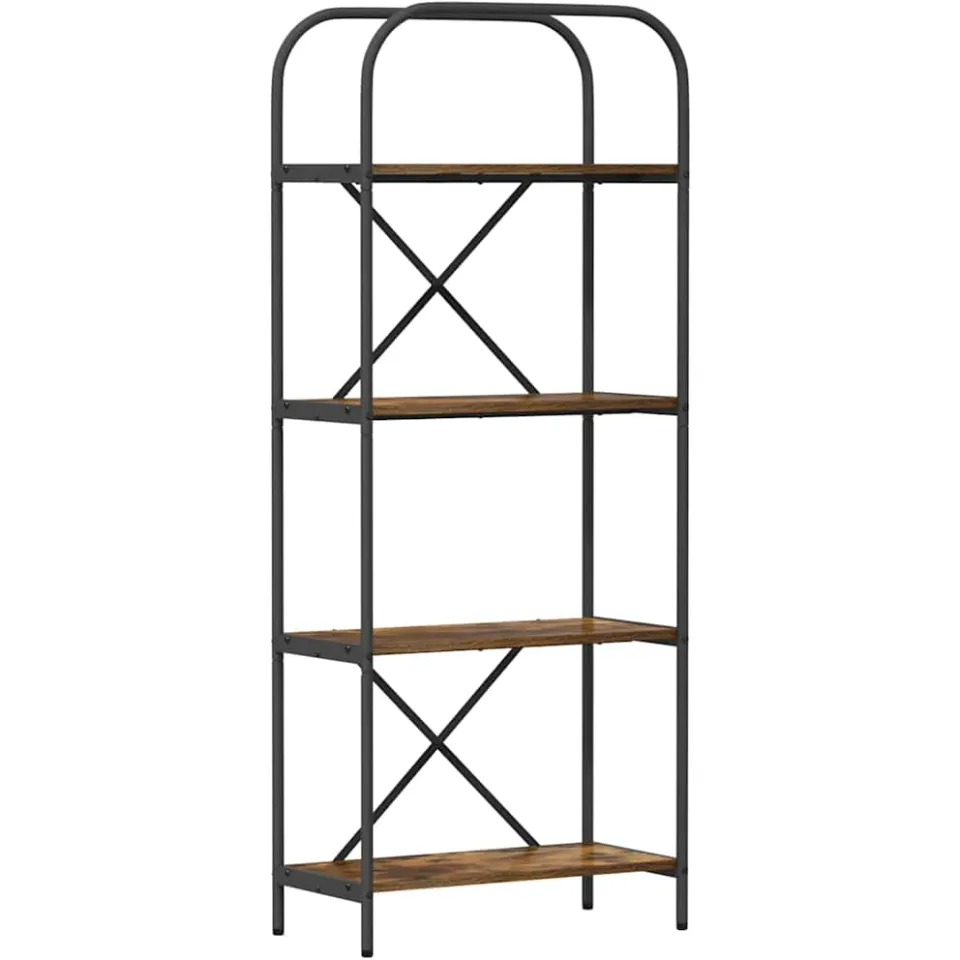 vidaXL Boekenkast 4-laags 60 x 30 x 146 cm Bewerkt hout Gerookt eiken, foto 3