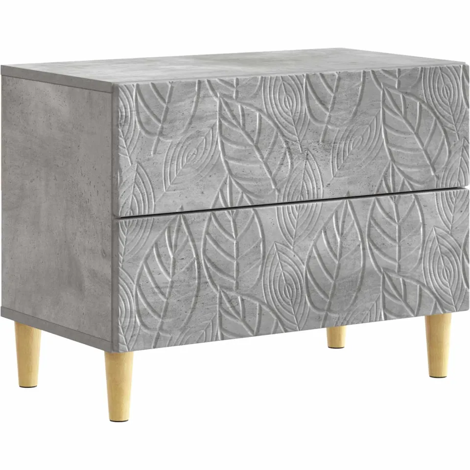 vidaXL Nachtkastje Betongrijs 62 x 34,5 x 48 cm Bewerkt hout grijs, foto 3