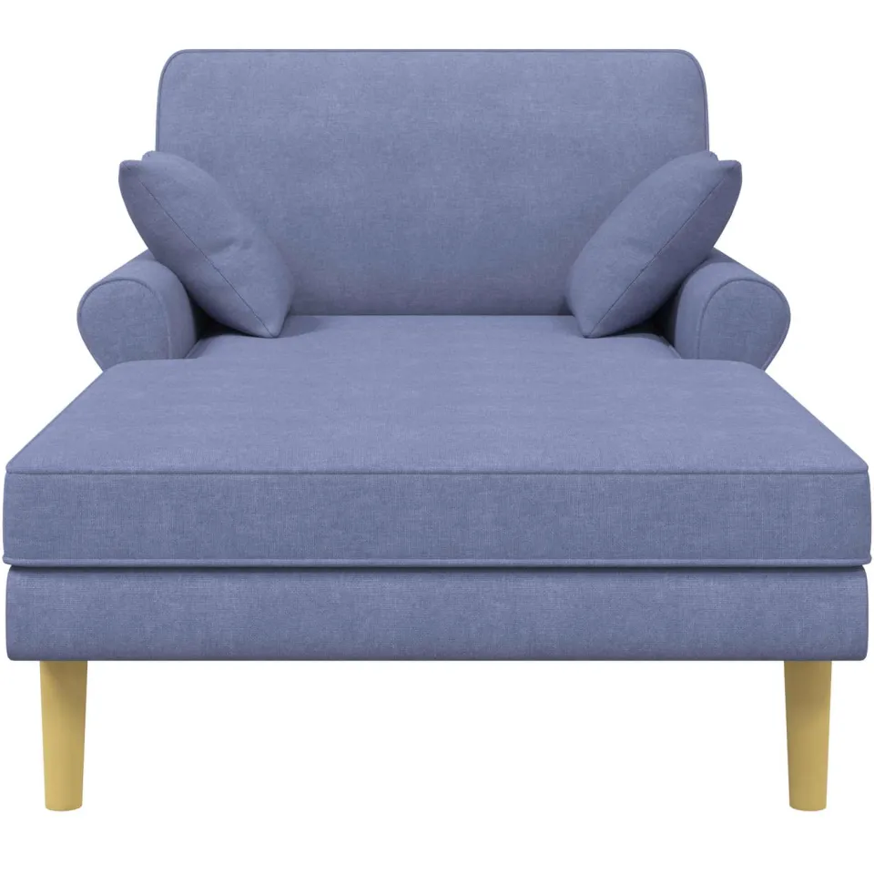 vidaXL Chaise longue Jeans Blauw Stof