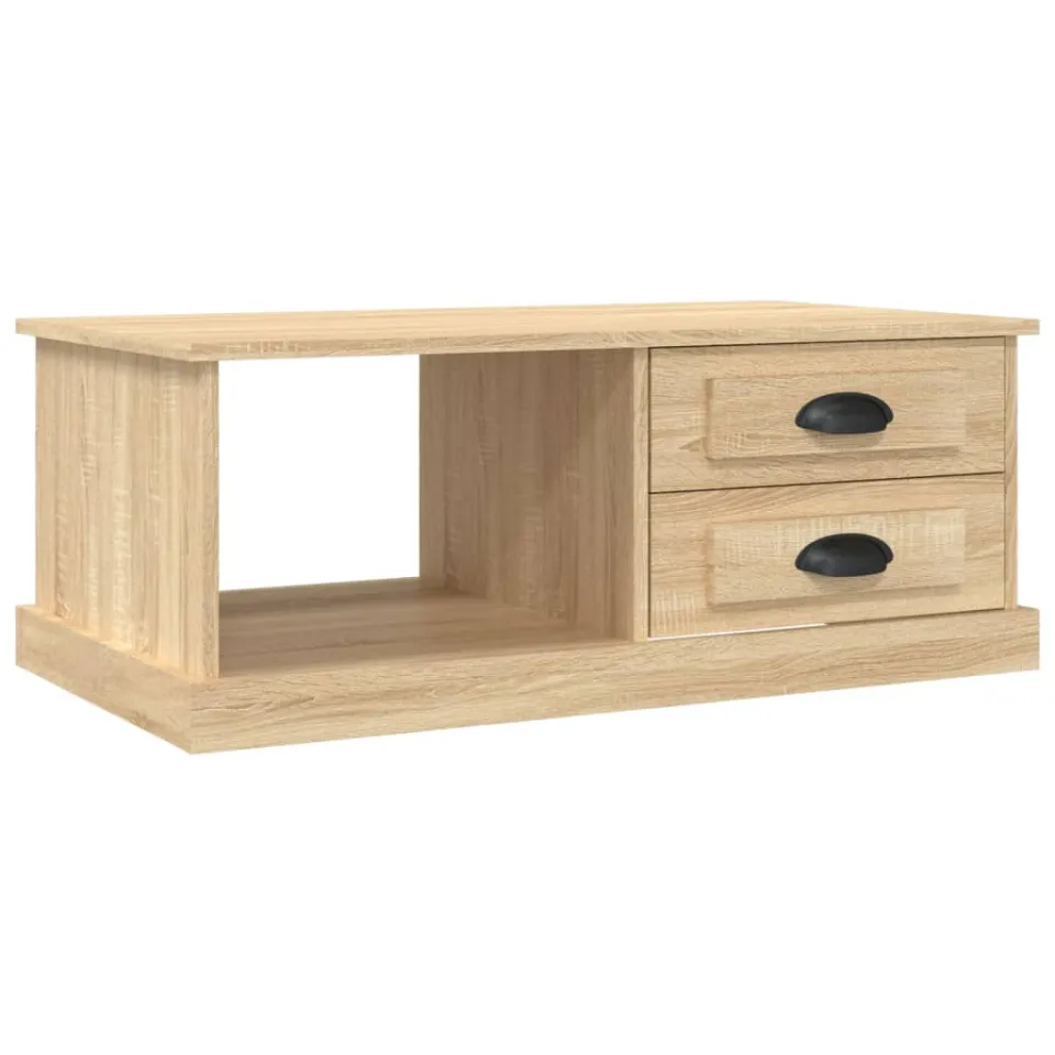 vidaXL Salontafel 90x50x35 cm bewerkt hout sonoma eikenkleurig Bruin