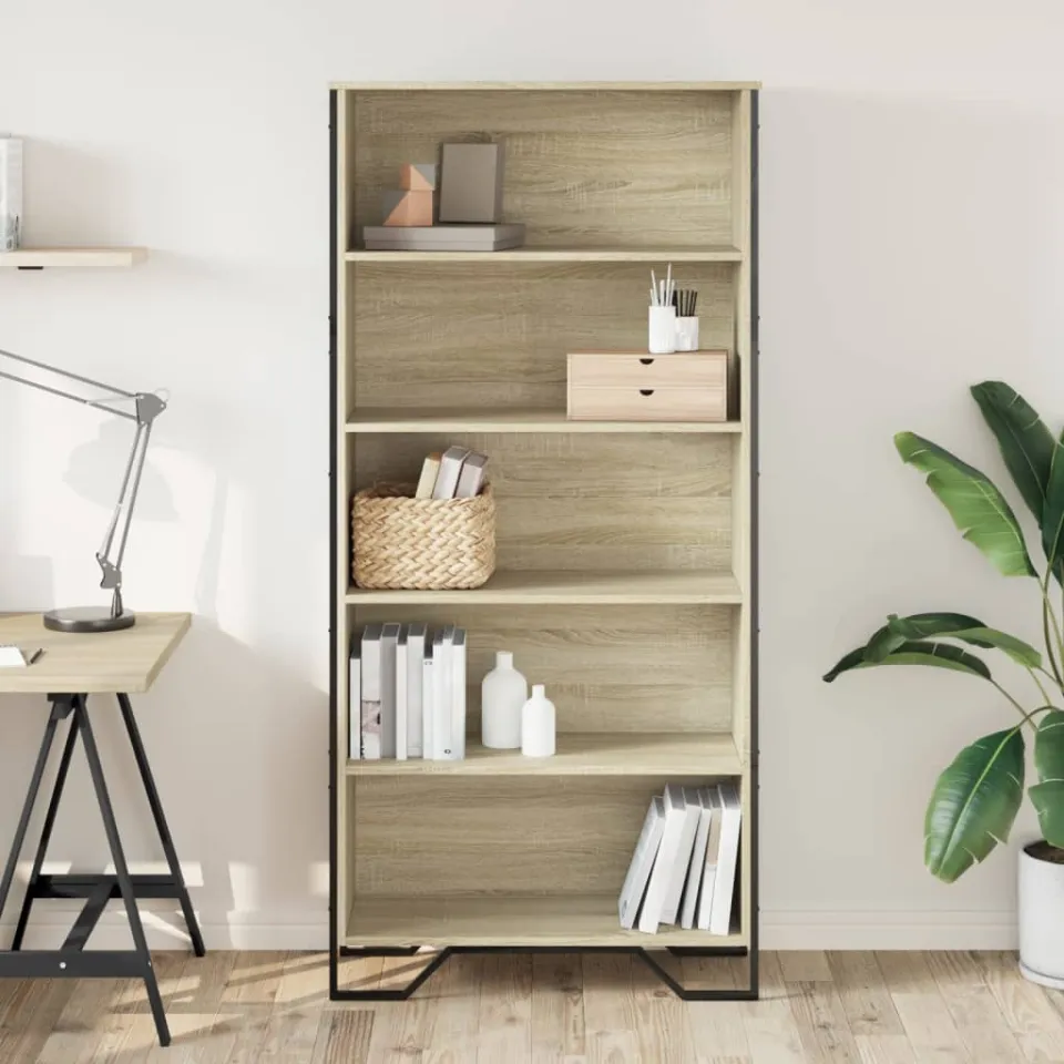 vidaXL Boekenkast 80x31x169 cm bewerkt hout sonoma eikenkleurig, foto 2