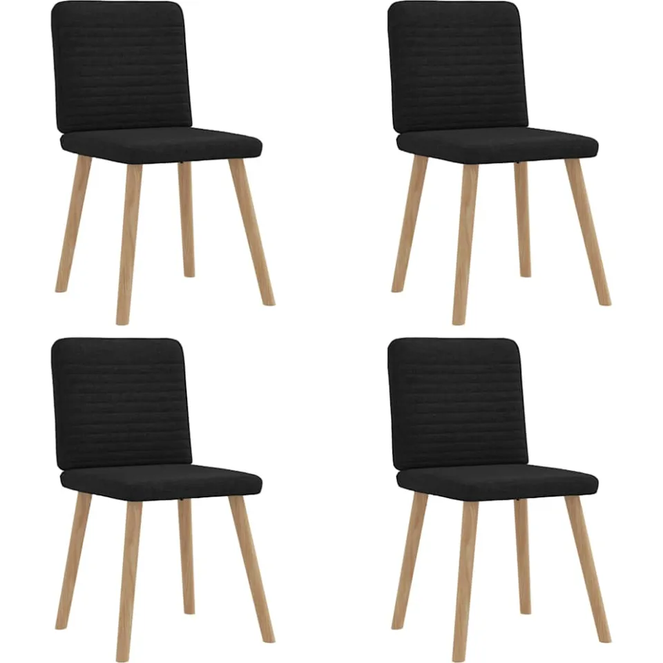 vidaXL Eetkamerstoelen 4 st stof zwart, foto 3