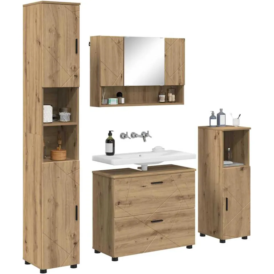 vidaXL Badkamermeubelset 4 st Artisan Eiken 35 x 30 x 192 cm, foto 3