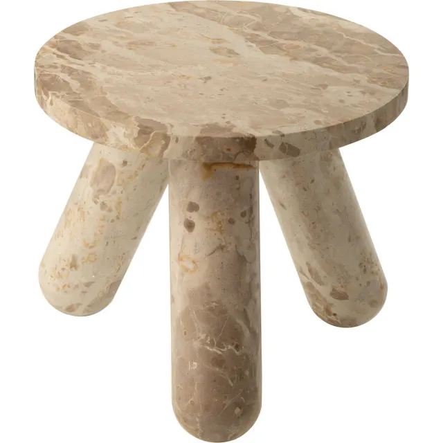 J-Line bijzettafel Rond Marmer - steen - beige