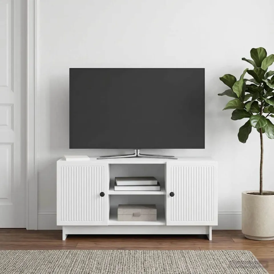 vidaXL TV-kast 102 x 34,5 x 50 cm Wit Bewerkt hout, foto 4
