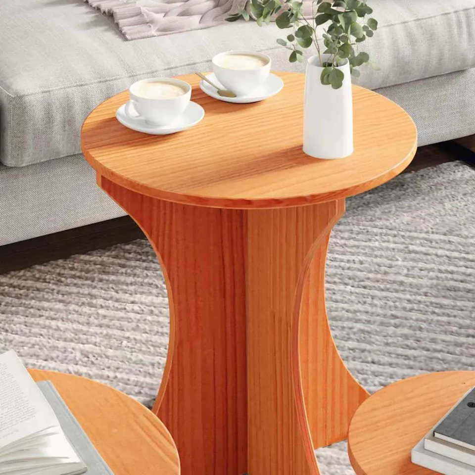 vidaXL Salontafel 3 st Wasbruin 46 x 46 x 47 cm bruin, foto 3