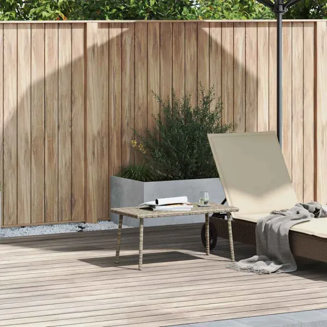 vidaXL Tuin salontafel rechthoekig 80x40x37 cm poly rattan lichtgrijs grijs, foto 2