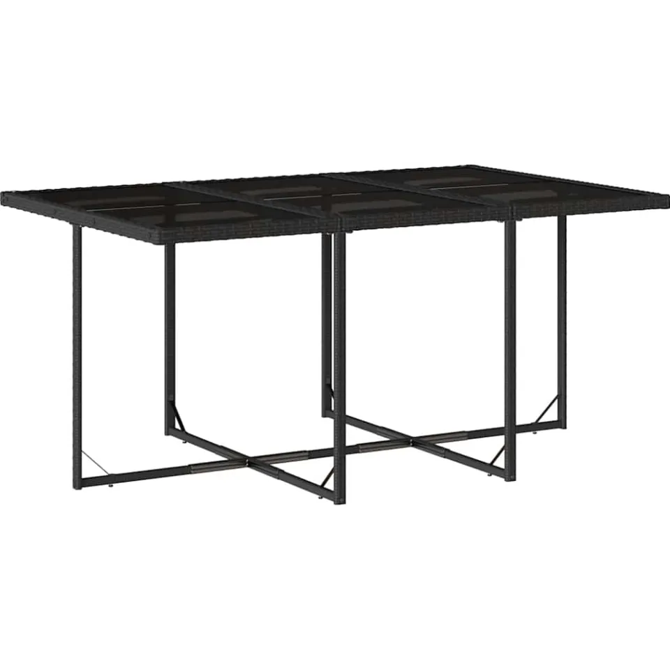vidaXL 11-delige Tuinset met kussens poly rattan zwart, foto 3