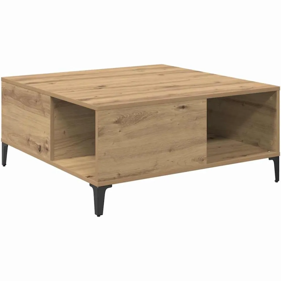 vidaXL Salontafel Artisan Eiken 80 x 80 x 36,5 cm Bewerkt hout Bruin