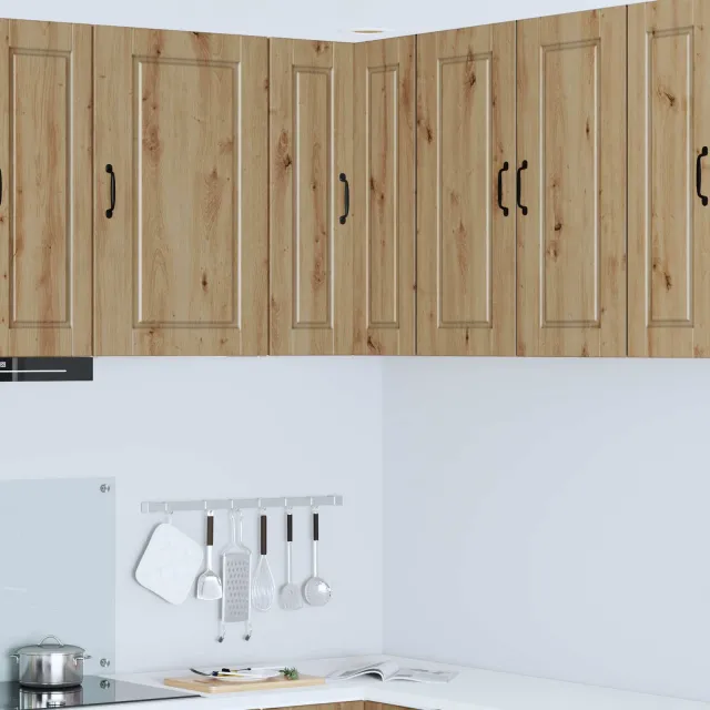 vidaXL Wandhoekkast PORTO Artisanaal eiken 57 x 57 x 80 cm Bruin