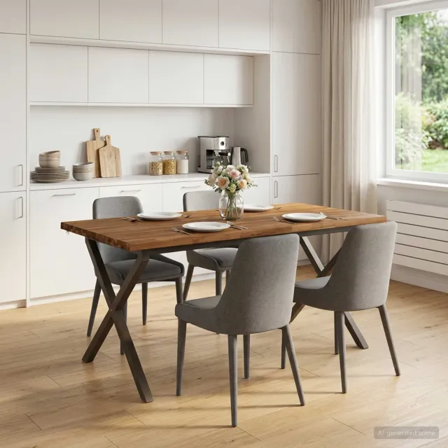 vidaXL Live Edge Eettafel 160 x 80 x 75 cm Massief Acaciahout Naturel Bruin