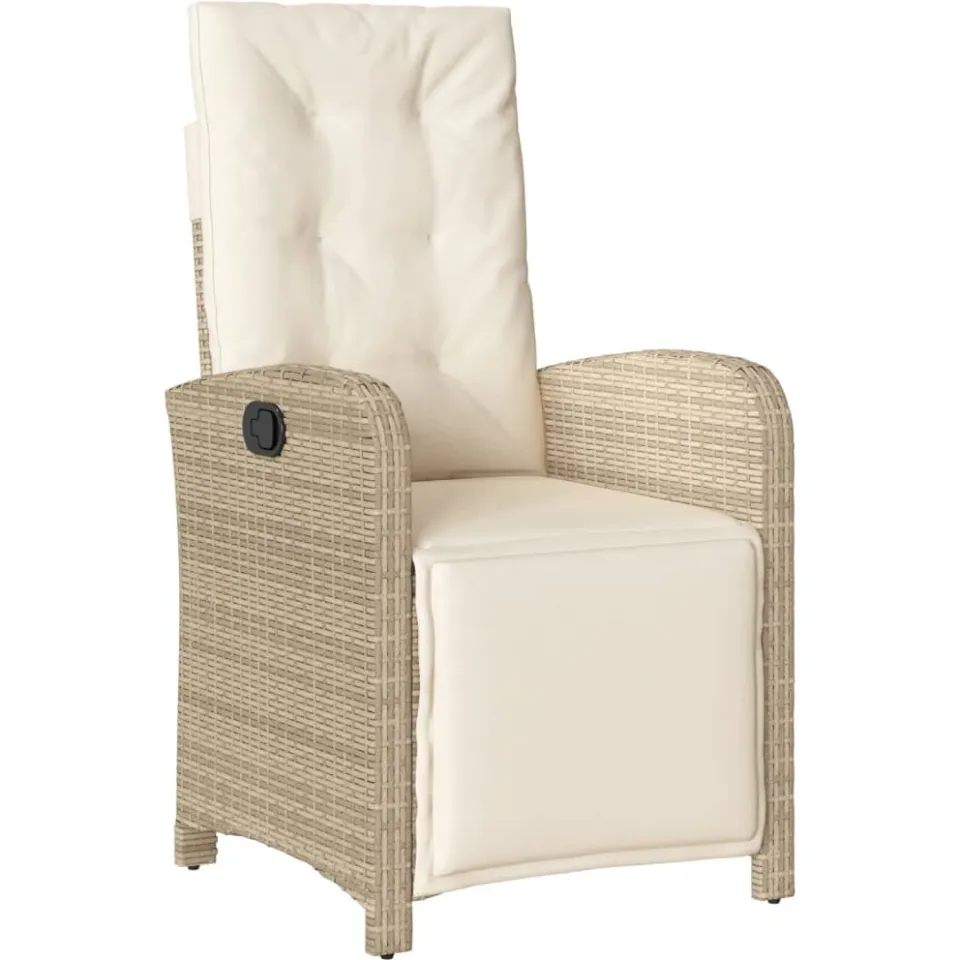 vidaXL 5-delige Tuinset met kussens poly rattan beige, foto 4