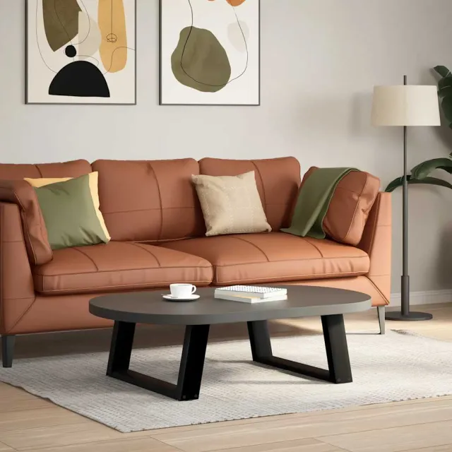 vidaXL Salontafelpoten 2 st U-vormig 70x(30-31) cm staal zwart