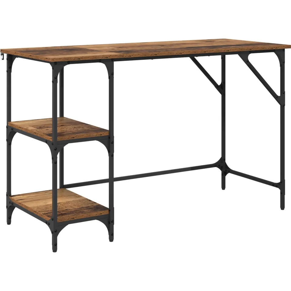 vidaXL Bureau Oud Hout 120 x 50 x 75 cm Bewerkt hout Bruin