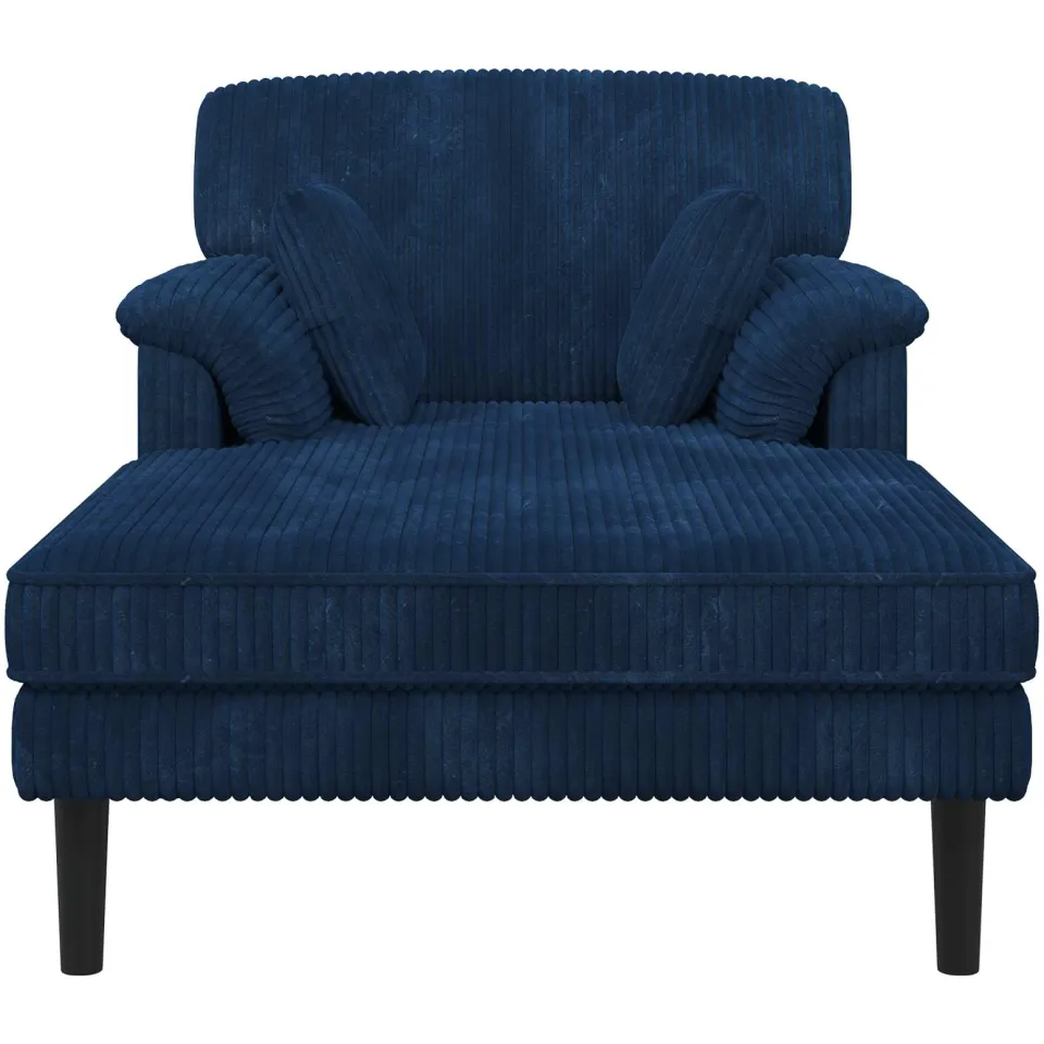 vidaXL Chaise longue Marineblauw Katoenen stof