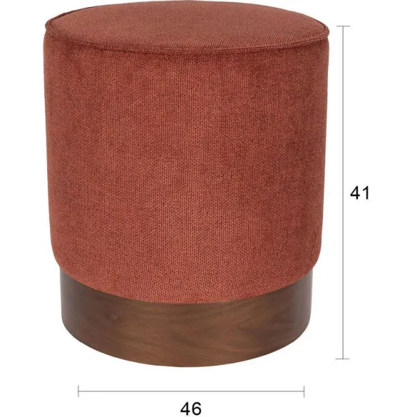 Dutchbone Bellevue Poef Rond Rood, foto 2