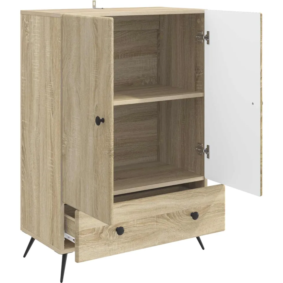 vidaXL Dressoir Sonoma Eiken 66 x 34,5 x 95 cm Bewerkt hout, foto 4