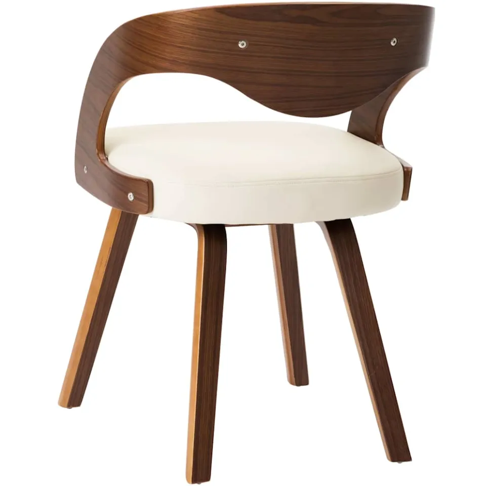 vidaXL Eetkamerstoelen 4 st gebogen hout en kunstleer crèmekleurig, foto 4