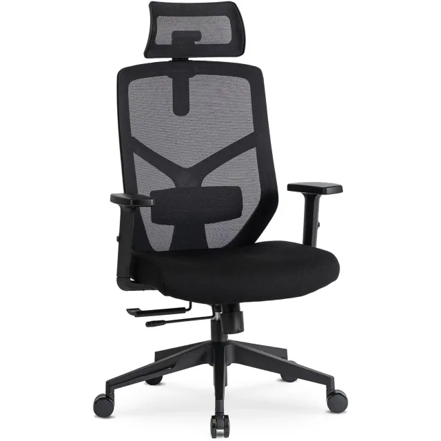 Mebel Elite Bento - Ergonomische Bureaustoel - Zwart - Draaibaar