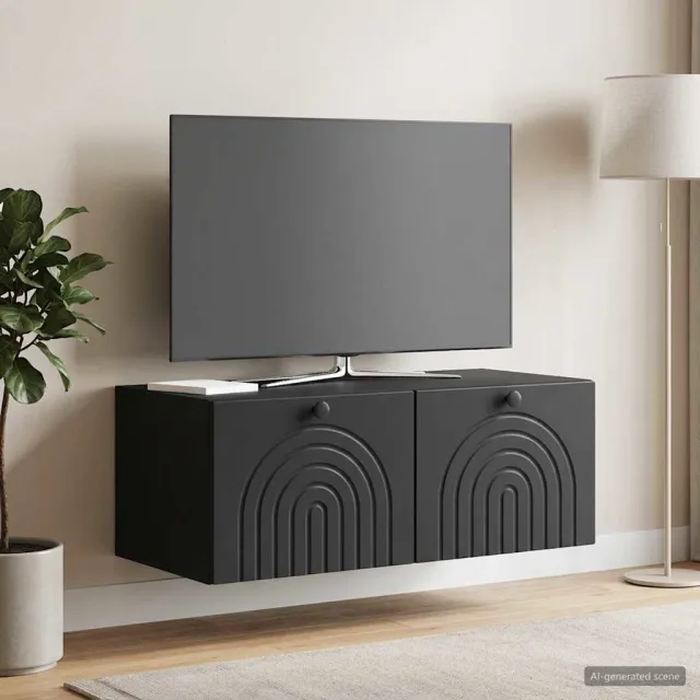 vidaXL Wandbeugel TV-kast Zwart 78,5 x 41 x 30 cm Bewerkt hout