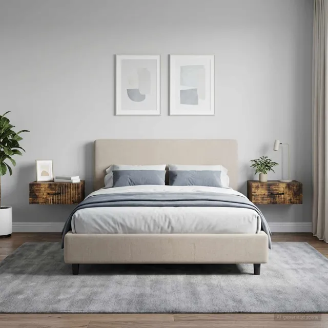 vidaXL Wandbeugel Bedkast 2 st Gerookt eiken 49 x 34,5 x 20 cm Bruin