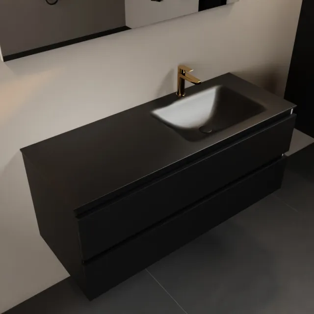 Mondiaz AIVY 120cm badmeubel Urban, wastafel Urban solid surface rechts 1 kraangat (AI-351641URBAN-SI - AI-M120URRE)