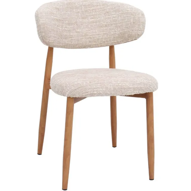Giga Meubel Skara eetkamerstoel beige creme/eiken