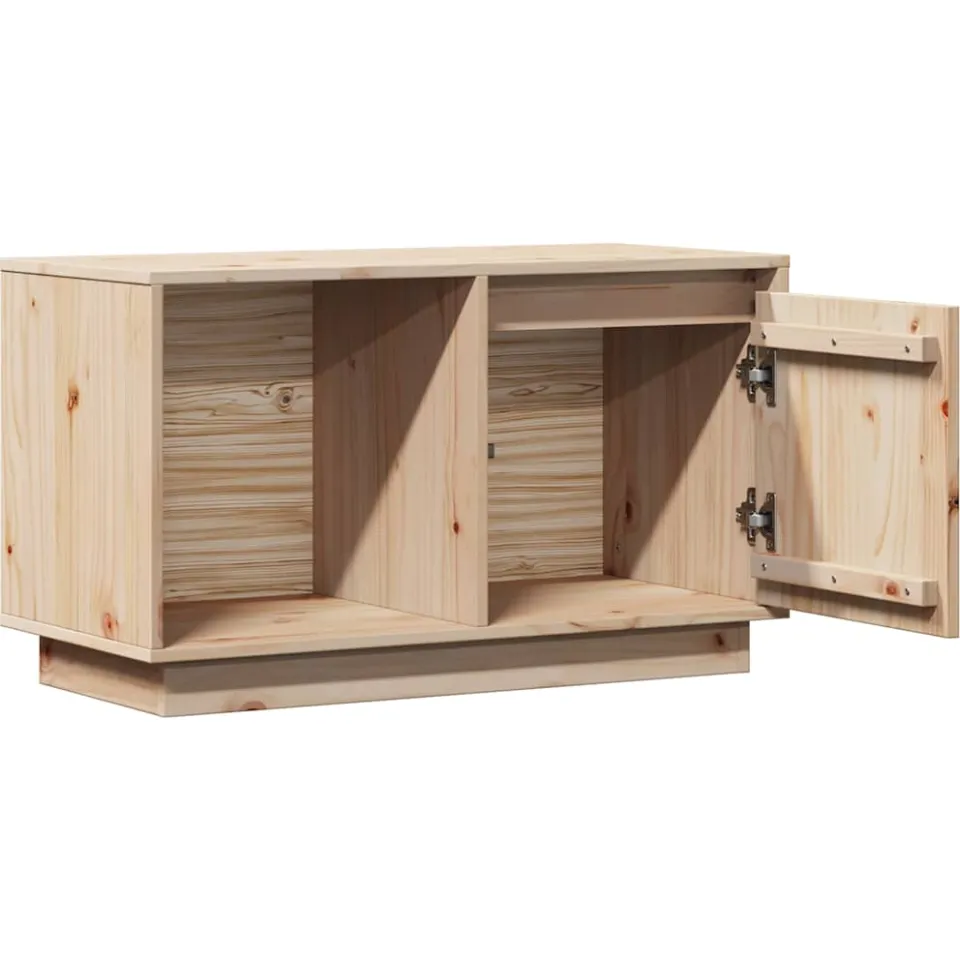 vidaXL Tv-meubel 74x35x44 cm massief grenenhout bruin, foto 4