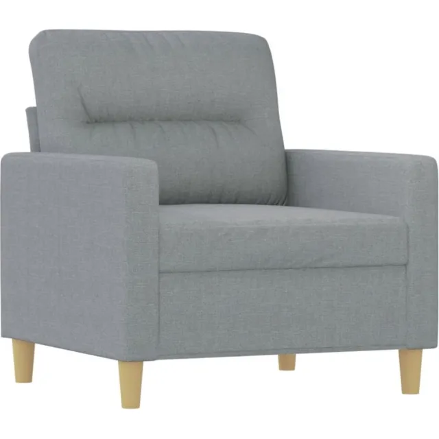 vidaXL Fauteuil - met - voetenbank - 60 - cm - stof - lichtgrijs