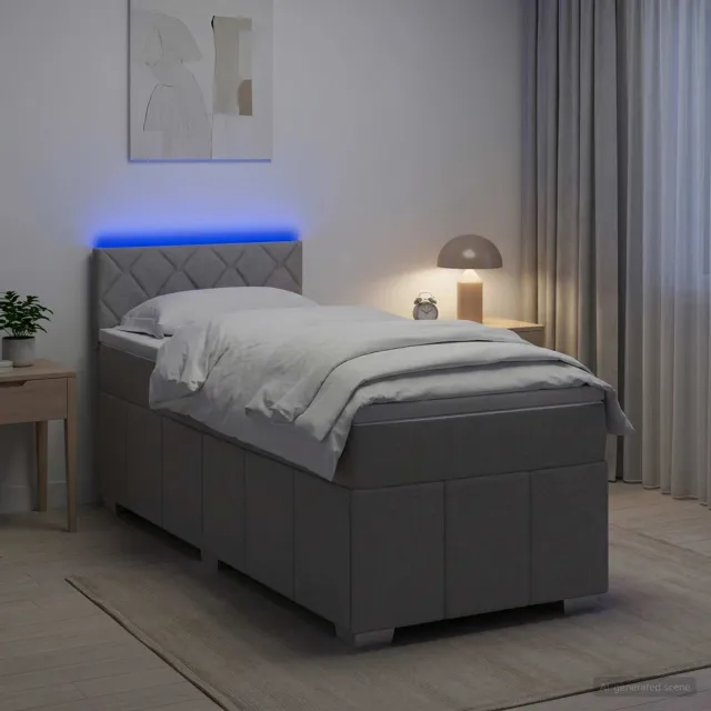 vidaXL Boxspringbed met matras Lichtgrijs 80 x 200 cm Stof