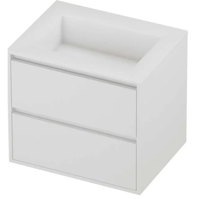 Proline Aristo Badmeubelset Polystone Elegant 60x46x54 cm Glans Wit Mat White Mat Wit