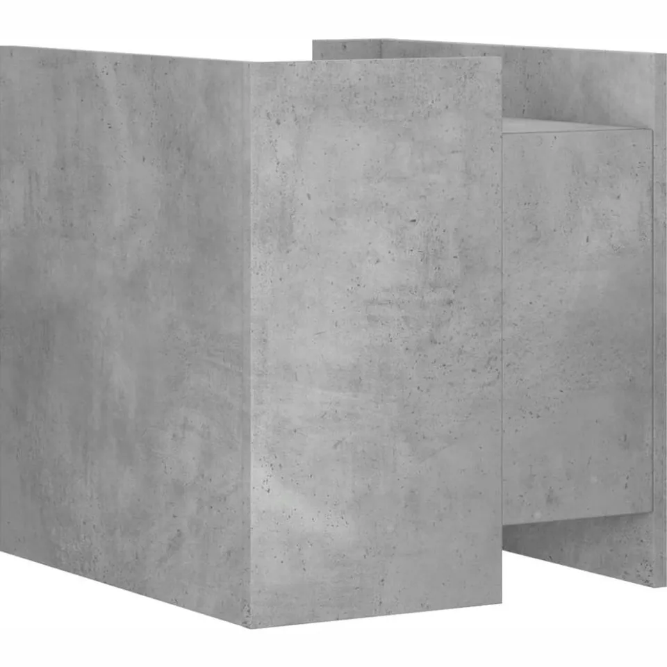 vidaXL Nachtkastje 45x50x50 cm bewerkt hout betongrijs grijs, foto 4