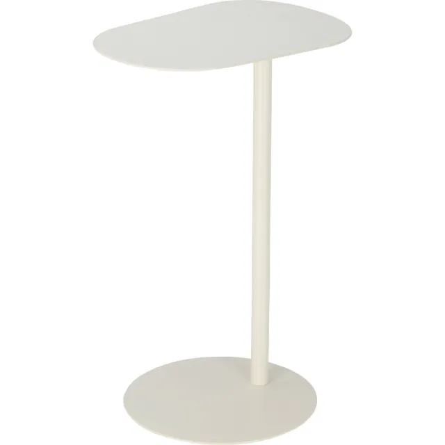 Home & Styling Bijzettafeltje Bolzano - wit - D35 x B25 x H53 cm - metaal - plantenpot verhoger - koffie en lampjes tafel