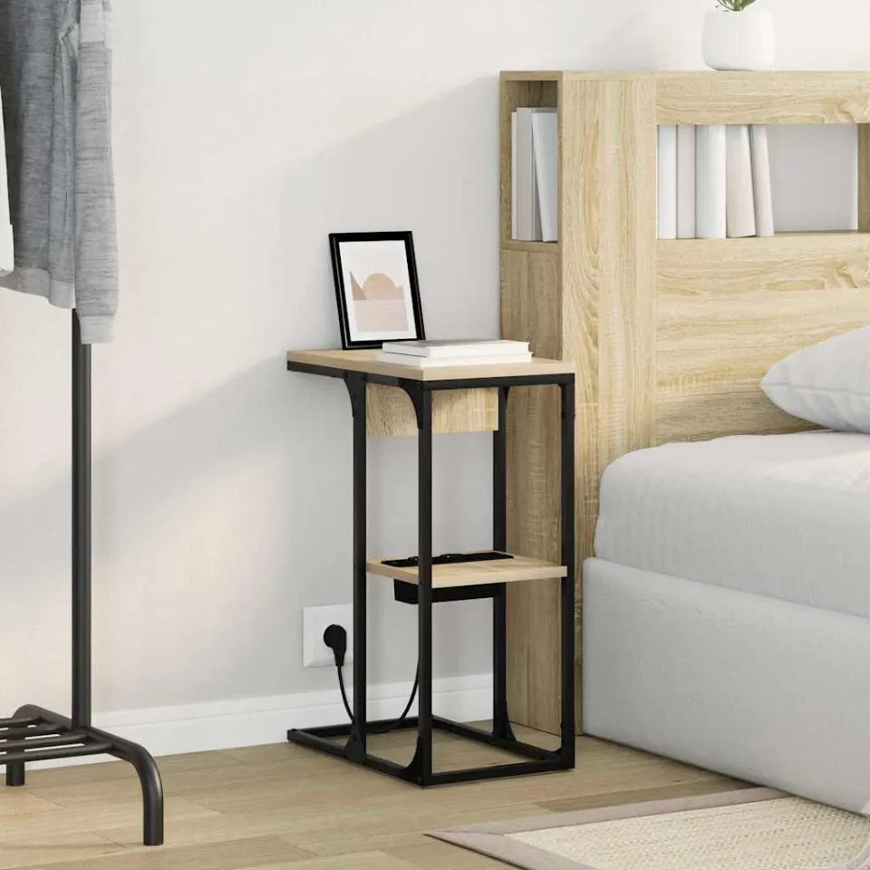vidaXL Nachtkastje Sonoma Eiken 41,5 x 26 x 60,5 cm Bewerkt hout, foto 3