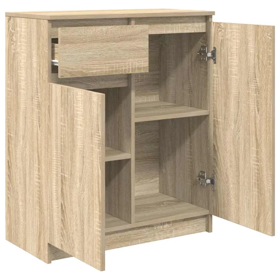 vidaXL Dressoir met lade 71x35x84 cm spaanplaat sonoma eikenkleurig, foto 4