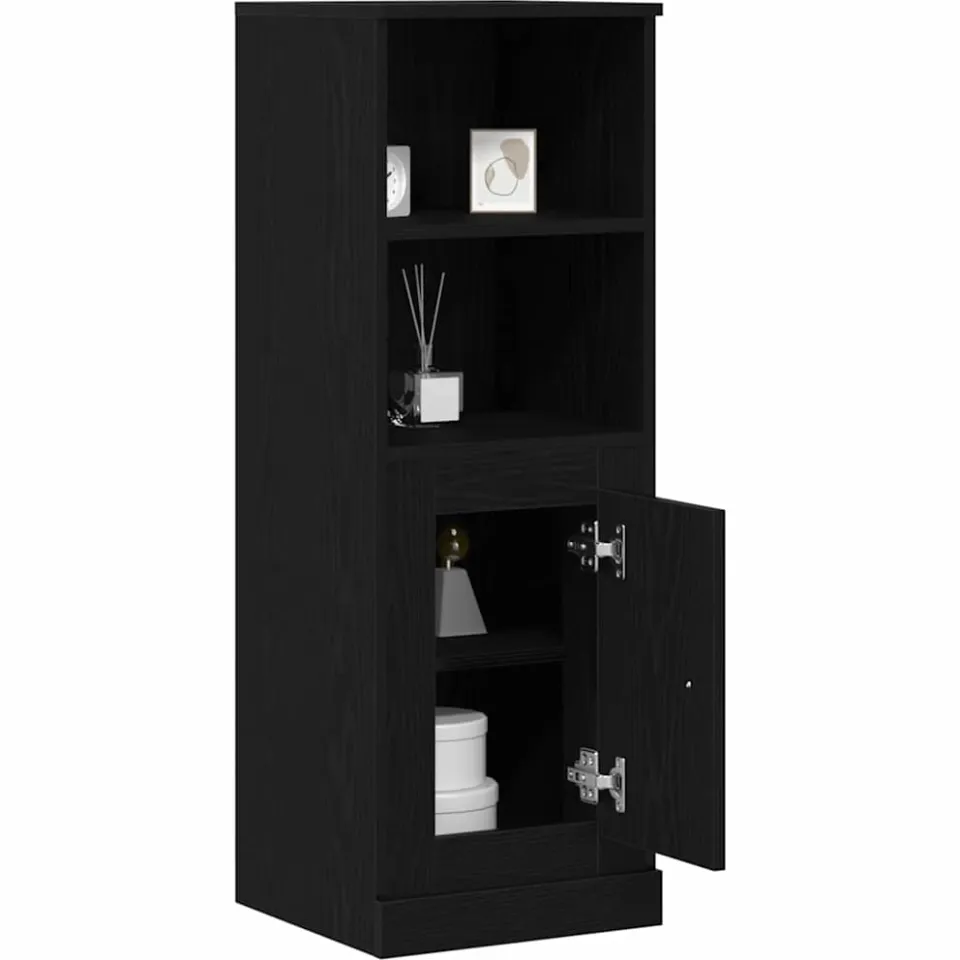 vidaXL Highboard Zwart Eiken 36 x 35,5 x 103,5 cm Bewerkt hout