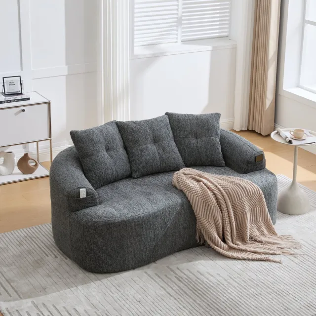MODENUIT Sofa 164 x 92 x 60 cm - 2-Zits Met Diepe Zitting En Geen Montage - Voor Woonkamer - Chenille Grijs