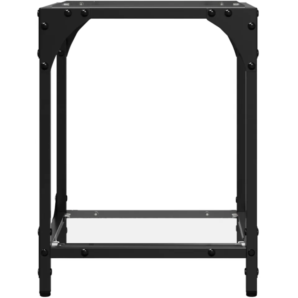 vidaXL Salontafel met transparant glazen blad 30x30x40 cm staal transparent, foto 5