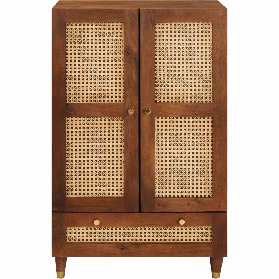 vidaXL Hoge Kast Bruin 60 x 33,5 x 100 cm Massief Mango Hout, foto 3