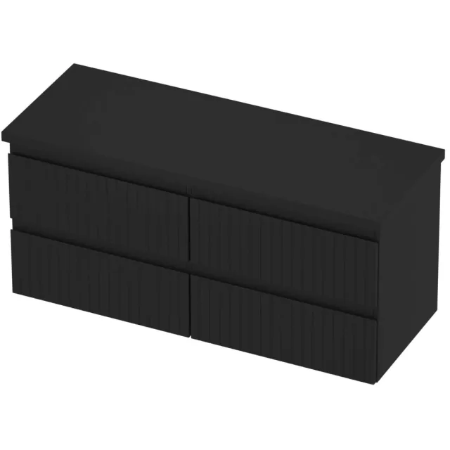 Proline Deck Badmeubelset Symmetrisch Gefreesd 4 Laden 120x46x55 cm Mat Zwart