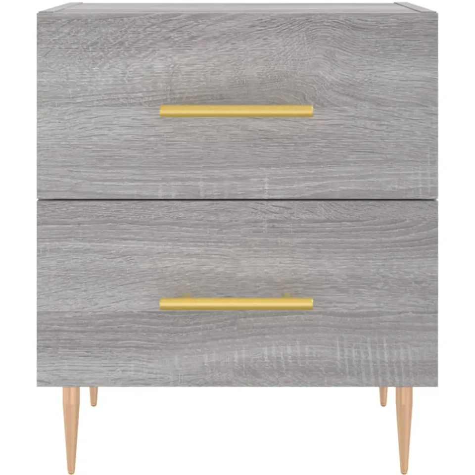 vidaXL Nachtkastje 40x35x47,5 cm bewerkt hout grijs sonoma eikenkleur, foto 4