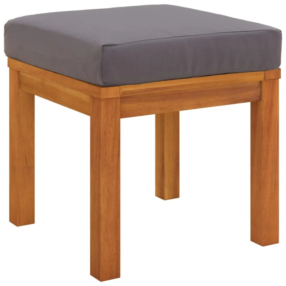 vidaXL Tuinkrukjes 2 st met kussens 40x40x34 cm massief acaciahout Grijs