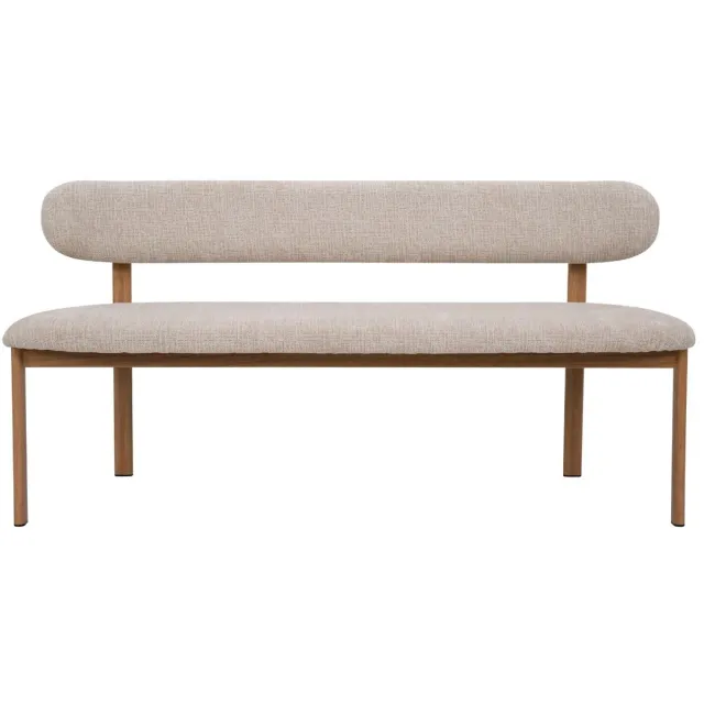 Giga Meubel Eetkamerbank Noor Beige/Naturel - 180 cm - Stof - Japandi